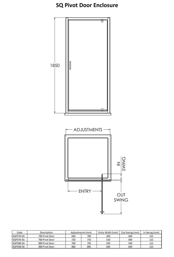 Nuie 1850Mm H Pivot Framed Shower Door with Clear Glass Wayfair.co.uk